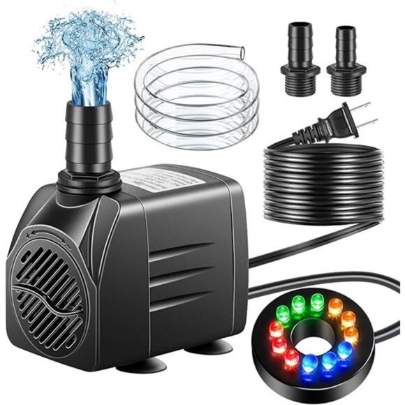 Submersible Pump, Small Fountain Pump with Tubing, Submersible Water Pump - Picture 8 of 8